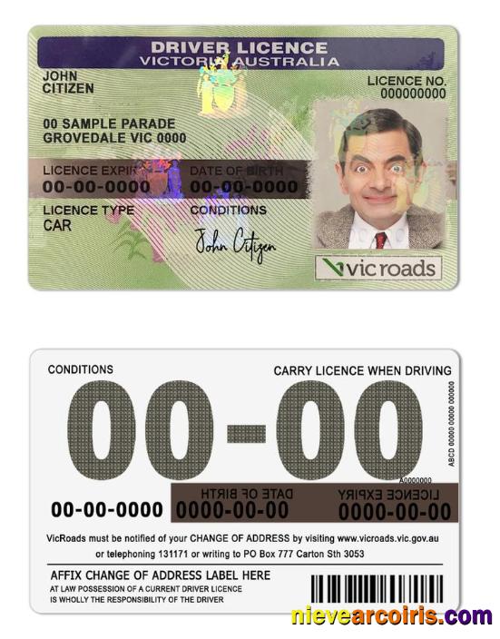 Australia Victoria state driving license